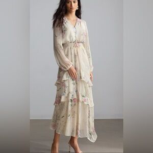 (S) Autres Filles anthropology Tiered Floral Maxi Dress NWOT